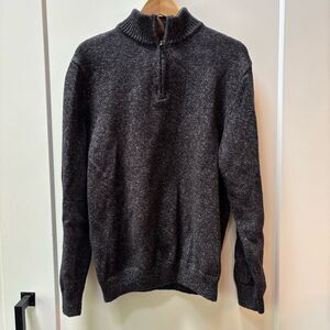 CHAPS Men’s 1/4 Zip Sweater – Dark Heathered Charcoal (XL)
